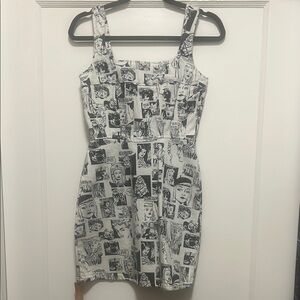 Reformation Black and White Mini Davies Bustier Denim Mini Dress -  Size 4